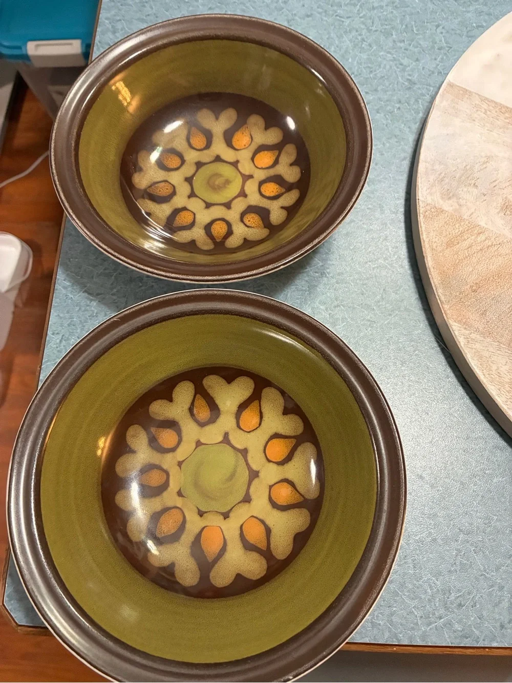 Electra Casual Ceram Stoneware Fiesta set of 2 Bowls Cereal Salad VTG